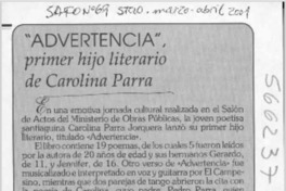 "Advertencia", primer hijo de Carolina Parra