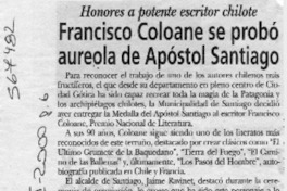 Francisco Coloane se probó aureola de Apóstol Santiago  [artículo]