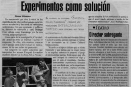 Experimentos como solución  [artículo] Ximena Villanueva
