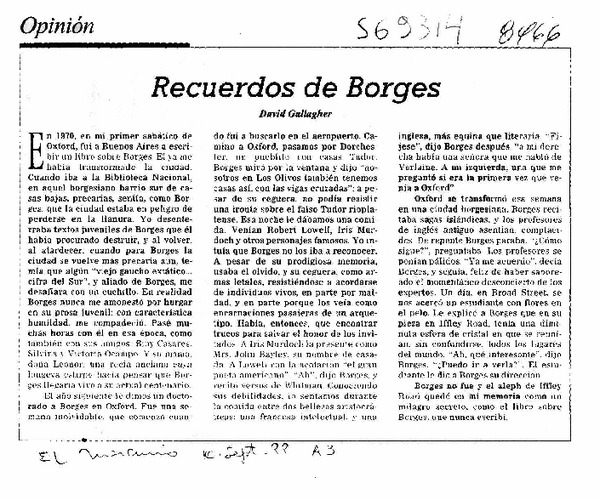 Recuerdos de Borges