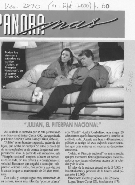 "Julián, el peterpan nacional"