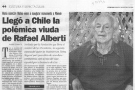 Llegó a Chile la polémica viuda de Rafael Alberti