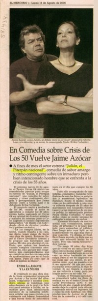 En comedia sobre crisis de los 50 vuelve Jaime Azócar