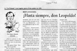 ¡Hasta siempre, don Leopoldo!  [artículo] Jorge Abasolo Aravena