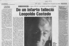 De un infarto falleció Leopoldo Castedo  [artículo]