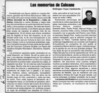 Las memorias de Coloane  [artículo] Wellington Rojas Valdebenito