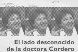 El lado desconocido de la doctora Cordero  [artículo] Rodrigo Alvarez