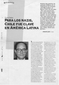 Para los nazis, Chile fue clave en América Latina  [artículo] Ximena Póo