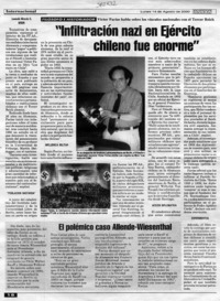 "Infiltración nazi en Ejercito chileno fue enorme"  [artículo] Leonardo Miranda G.