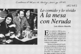 A la mesa con Neruda  [artículo] Luis Alberto Mansilla