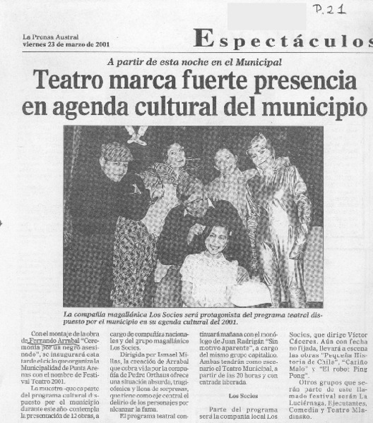 Teatro marca fuerte presnecia en agenda cultural del municipio