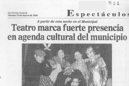 Teatro marca fuerte presnecia en agenda cultural del municipio