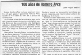 100 años de Homero Arce  [artículo] José Vargas Badilla