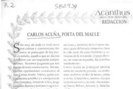 Carlos Acuña, poeta del Maule  [artículo] José Vargas Badilla