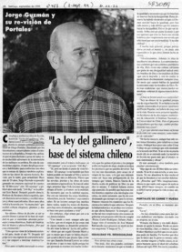 "La ley del gallinero", base del sistema chileno  [artículo] Hernán Soto
