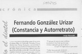 Fernando González Urízar  [artículo] Jorge Nawrath