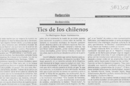 Tics de los chilenos  [artículo] Wellington Rojas Valdebenito