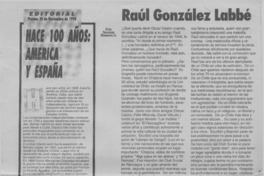Raúl González Labbé  [artículo] Salvador Benadava C.