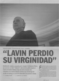 "Lavín perdió su virginidad"  [artículo] Claudia Alamo