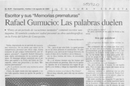 Rafael Gumucio, las palabras duelen  [artículo] Marcelo Sánchez R.