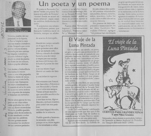 Un poeta y un poema  [artículo] Carlos René Ibacache