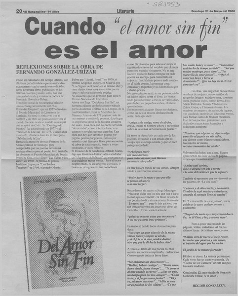 Cuando "el amor sin fin" es el amor  [artículo] Héctor González V.
