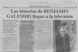 Las historias de Benjamín Galemiri llegan a a la televisión  [artículo] Javier Ibacache V.