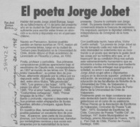 El poeta Jorge Jobet  [artículo] José Vargas Badilla