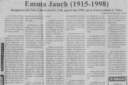 Emma Jauch (1915- 1998)  [artículo] Pedro Emilio Zamorano Pérez