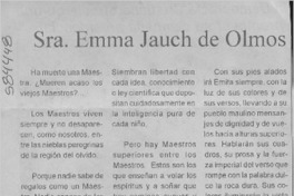 Sra. Emma Jauch de Olmos  [artículo] Luis Valentín Ferrada