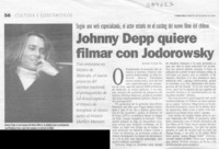 Johnny Depp quiere filmar con Jodorowsky  [artículo] Rafael Valle M.