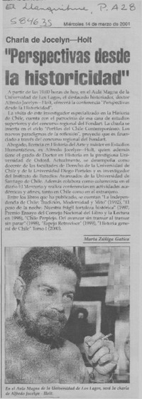 "Perspectivas desde la historicidad"  [artículo] Marta Zúñiga Gatica