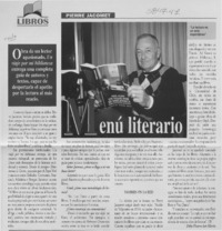 Menú literario  [artículo] Delia Pizarro San Martín