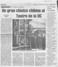 Un gran clásico chileno al Teatro de la UC  [artículo] Andrea González