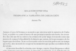 Relación entre vida y tiempo en la narrativa de Carlos León