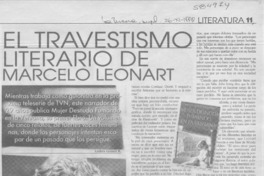 El travestismo literario de Marcelo Leonart  [artículo] Andrés Gómez B.