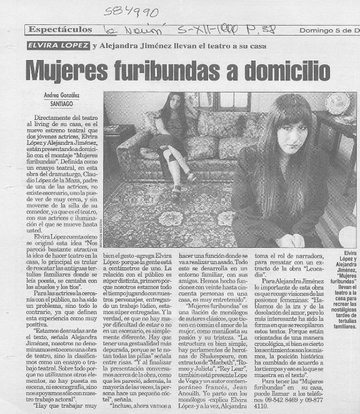 Mujeres furibundas a domicilio  [artículo] Andrea González