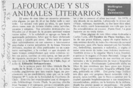 Lafourcade y sus animales literarios  [artículo] Wellington Rojas Valdebenito