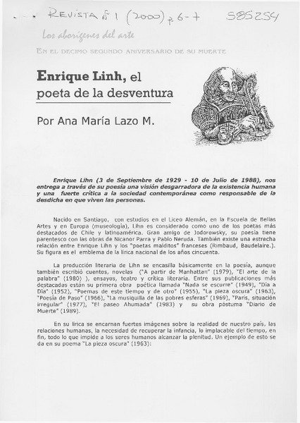 Enrique Lihn, el poeta de la desaventura  [artículo] Ana María Lazo M.
