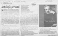 Antología personal  [artículo] Jaime Valdivieso
