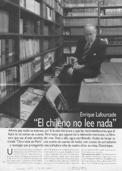 "El chileno no lee nada"  [artículo] Bárbara Vicuña
