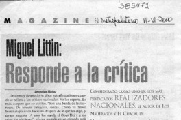 Miguel Littin, responde a la crítica  [artículo] Leopoldo Muñoz