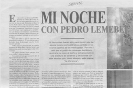 Mi noche con Pedro Lemebel  [artículo] Julio César Rodríguez