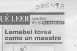Lemebel torea como un maestro  [artículo] Willy Haltenhoff