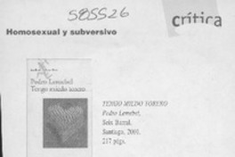 Homosexual y subversivo  [artículo] Patricia Espinosa