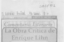 La obra crítica de Enrique Lihn  [artículo] Wellington Rojas Valdebenito