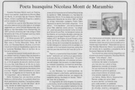 Poeta huasquina Nicolasa Montt de Marambio