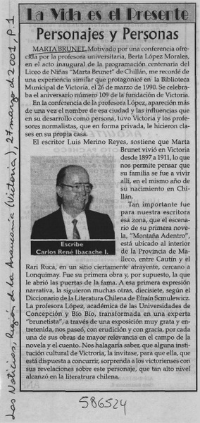 Personajes y personas  [artículo] Carlos René Ibacache