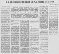 La mirada feminista de Gabriela Mistral
