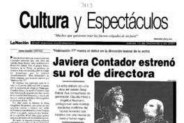 Javiera Contador estrenó su rol de directora  [artículo] Andrea González